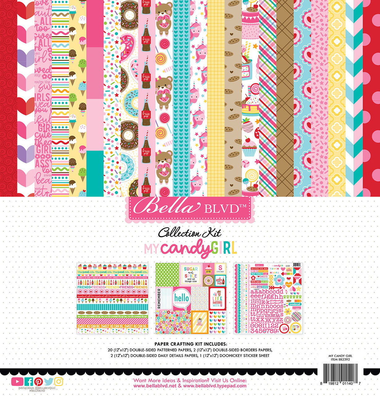 6EAF1F14-D2D8-4EC4-AA7E-8AD725565EB0 Carta Bella 12"x12" MY CANDY GIRL 13pc COLLECTION KIT - Image 1