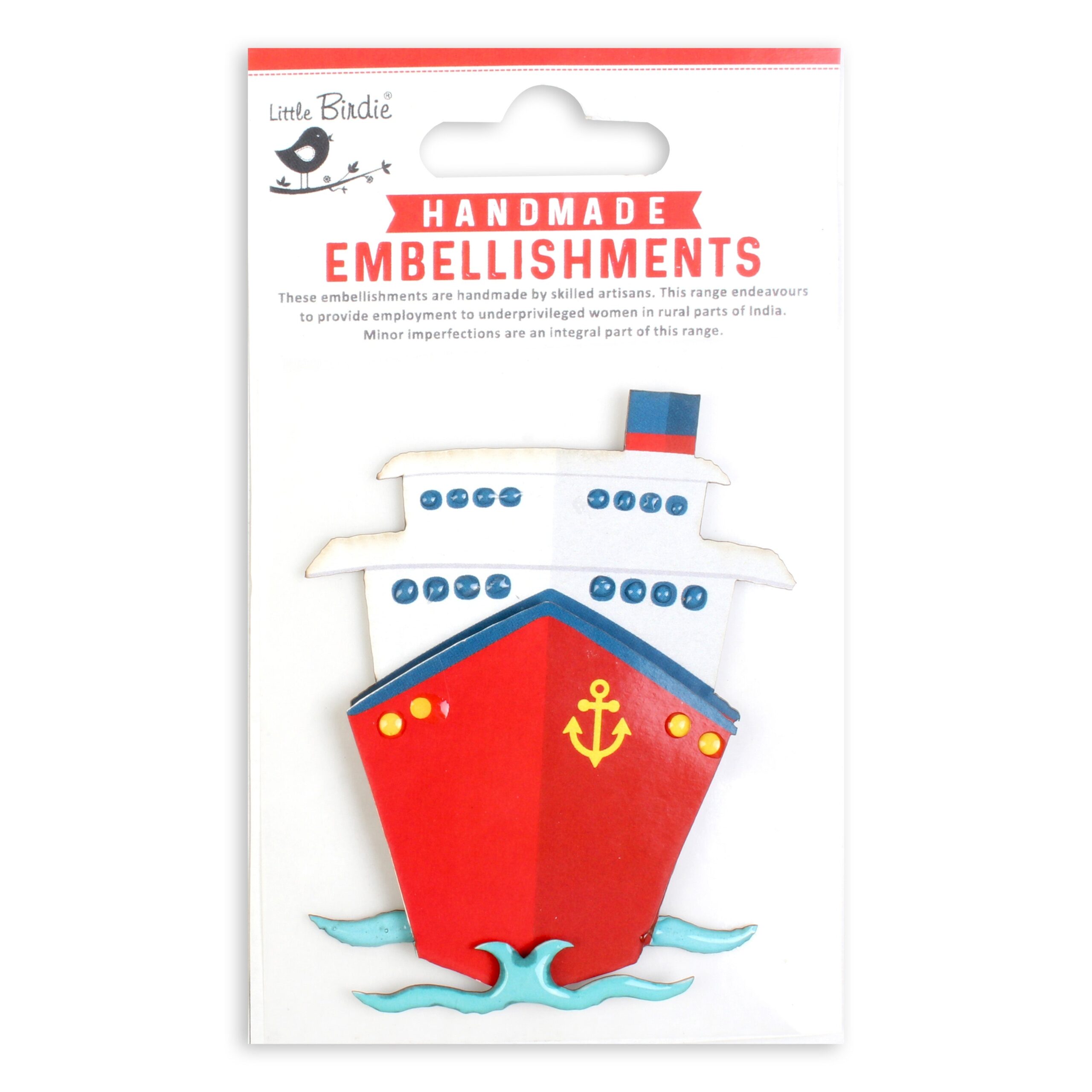 6F58D22B-9DFA-4681-A4DD-40E088027BBB-1.jpg Little Birdie CRUISE SHIP RESIN Stickers Handmade Embellishments 1pc - Image 1