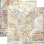 Paper House UNITED STATES MAP 12X12 Scrapbook Paper