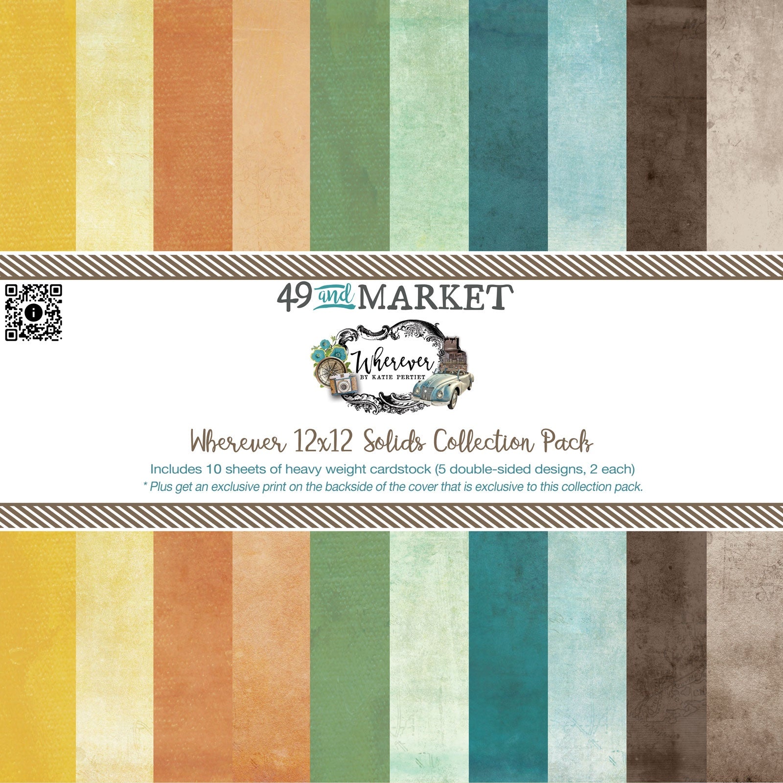 700364PK 49 and Market WHEREVER 12”X12” SOLIDS Scrapbook Collection Pack - Image 1