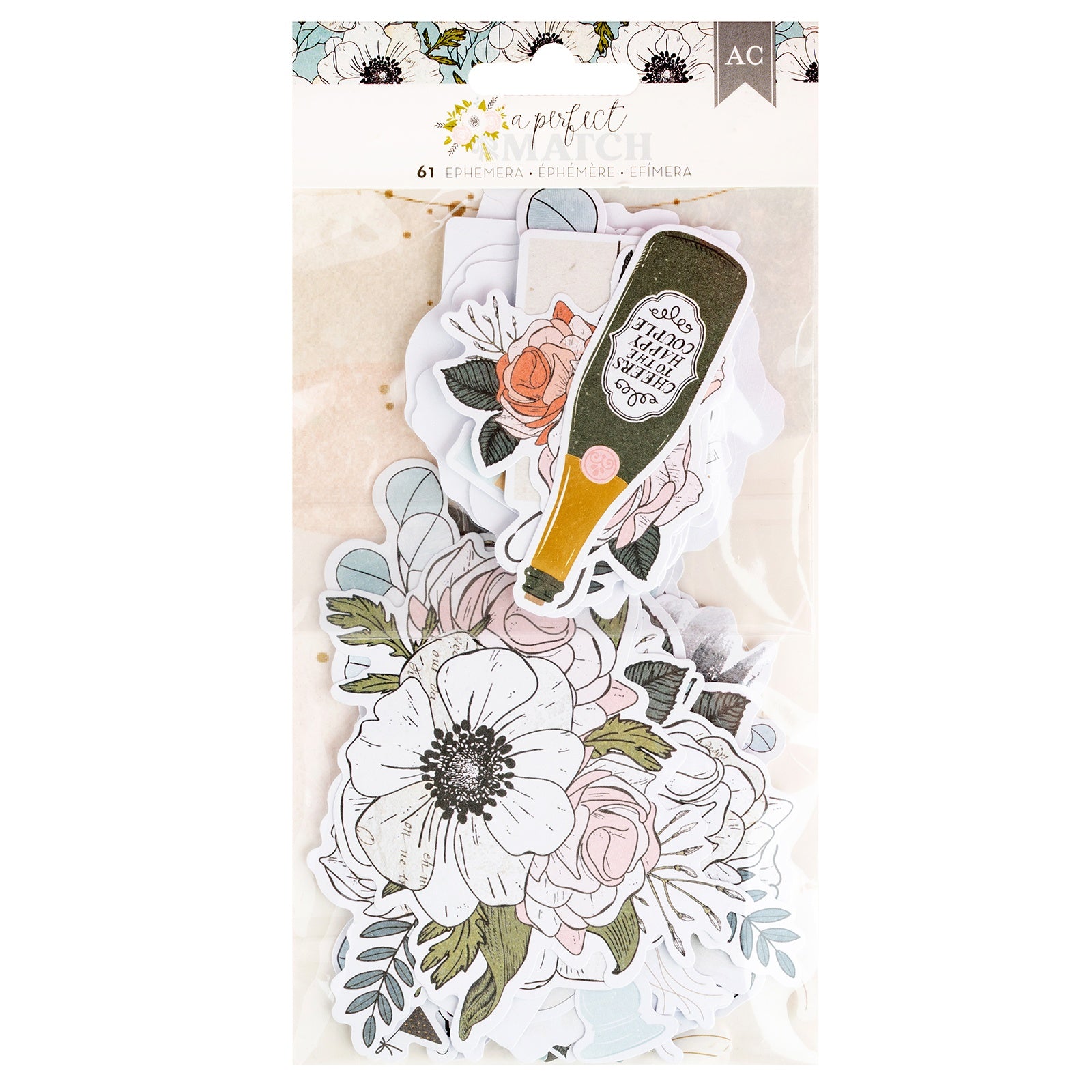 702839PK AC American Crafts A PERFECT MATCH Ephemera 61pc - Image 1