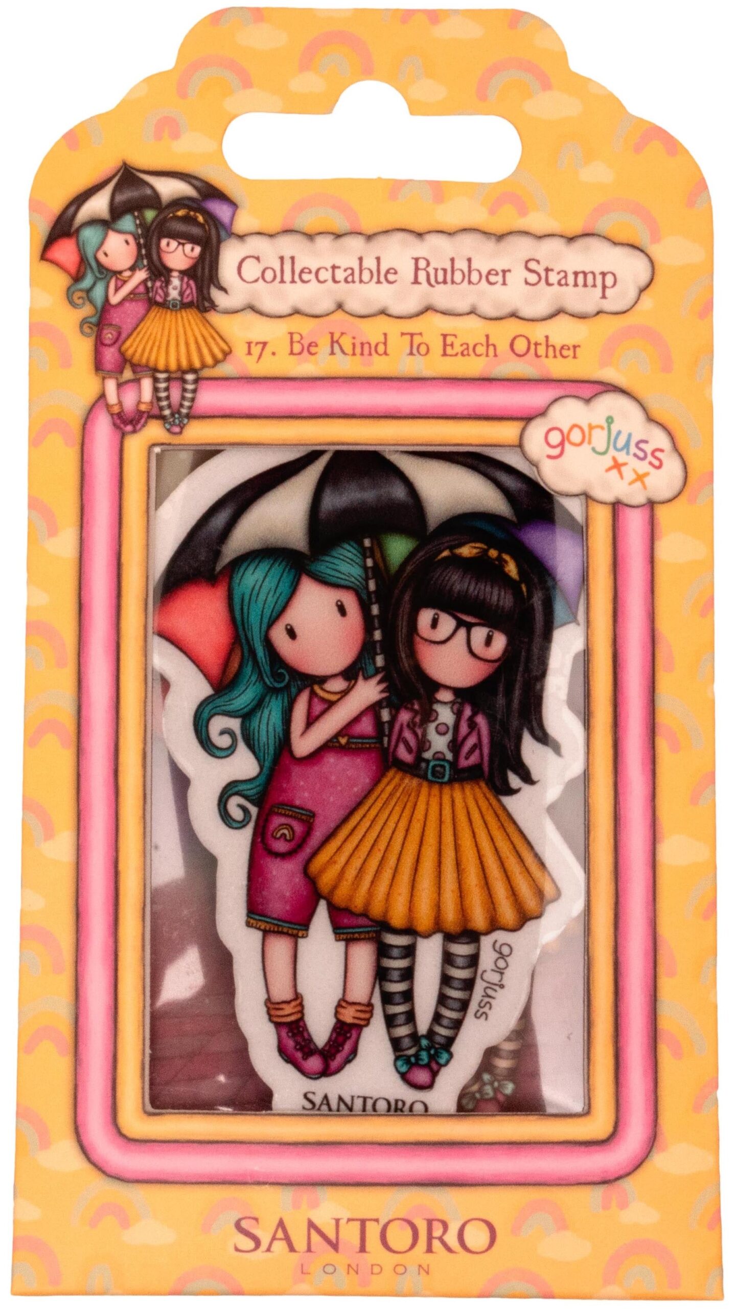 703123PK Santoro Gorjuss 17. BE KIND TO EACH OTHER Cling Rubber Stamp 1pc - Image 1