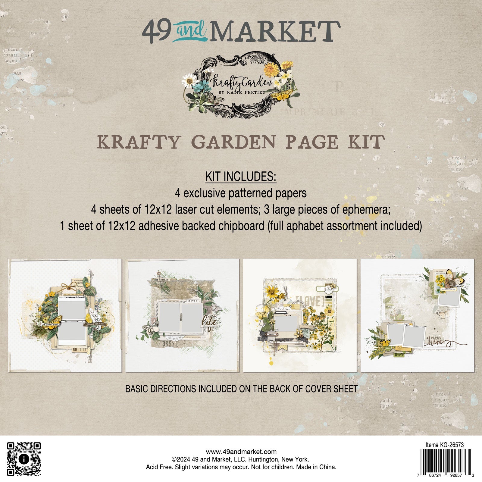 704177PK 49 and Market KRAFTY GARDEN PAGE KIT Scrapbook - Image 1