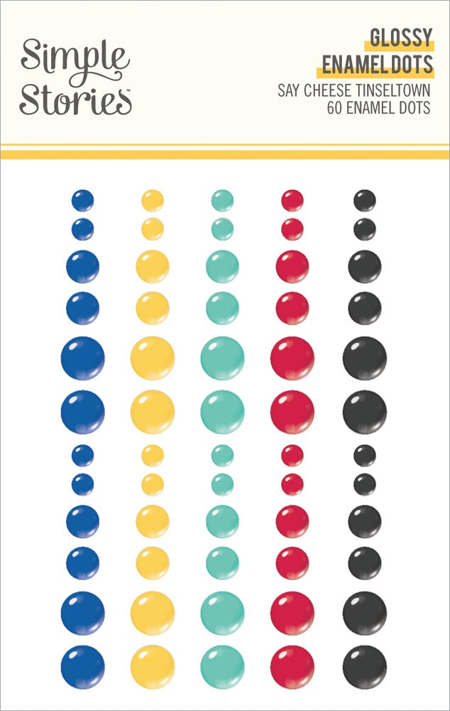 706408PK Simple Stories SAY CHEESE TINSELTOWN Glossy Enamel Dots 60pc - Image 1