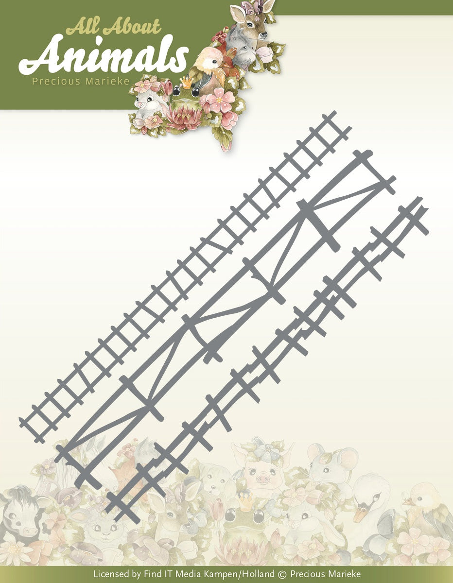 707104PK Precious Marieke All About Animals FENCES Cutting Die 3pc - Image 1