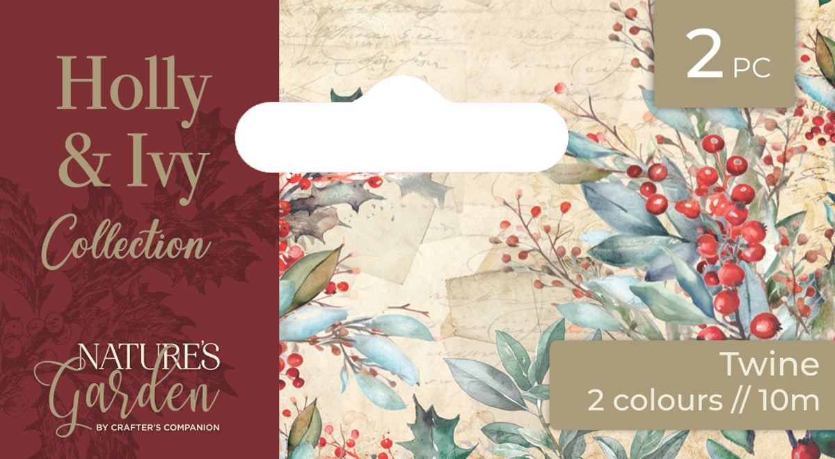 709192PK Crafters Companion Holly & Ivy TWINE 10m 2pc - Image 1