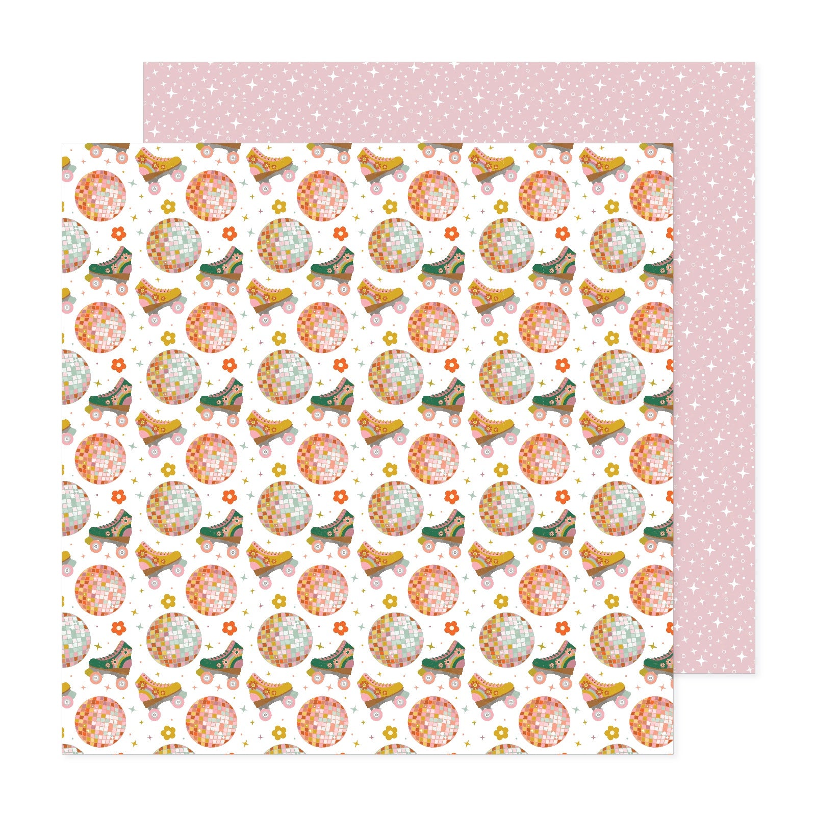 709451PR Jen Hadfield Groovy Darlin’ ROLLER DISCO 12”X12” Scrapbook Paper - Image 1