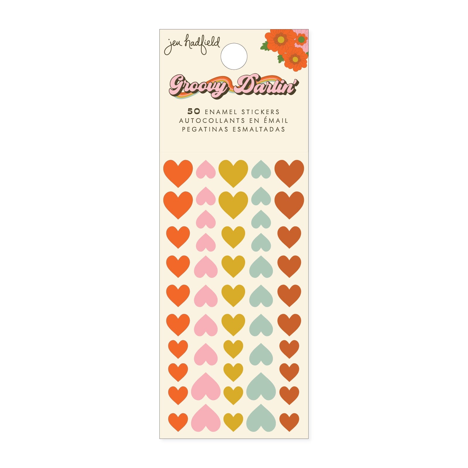 709463PK.jpg Jen Hadfield GROOVY DARLIN’ Enamel Stickers 50pc - Image 1