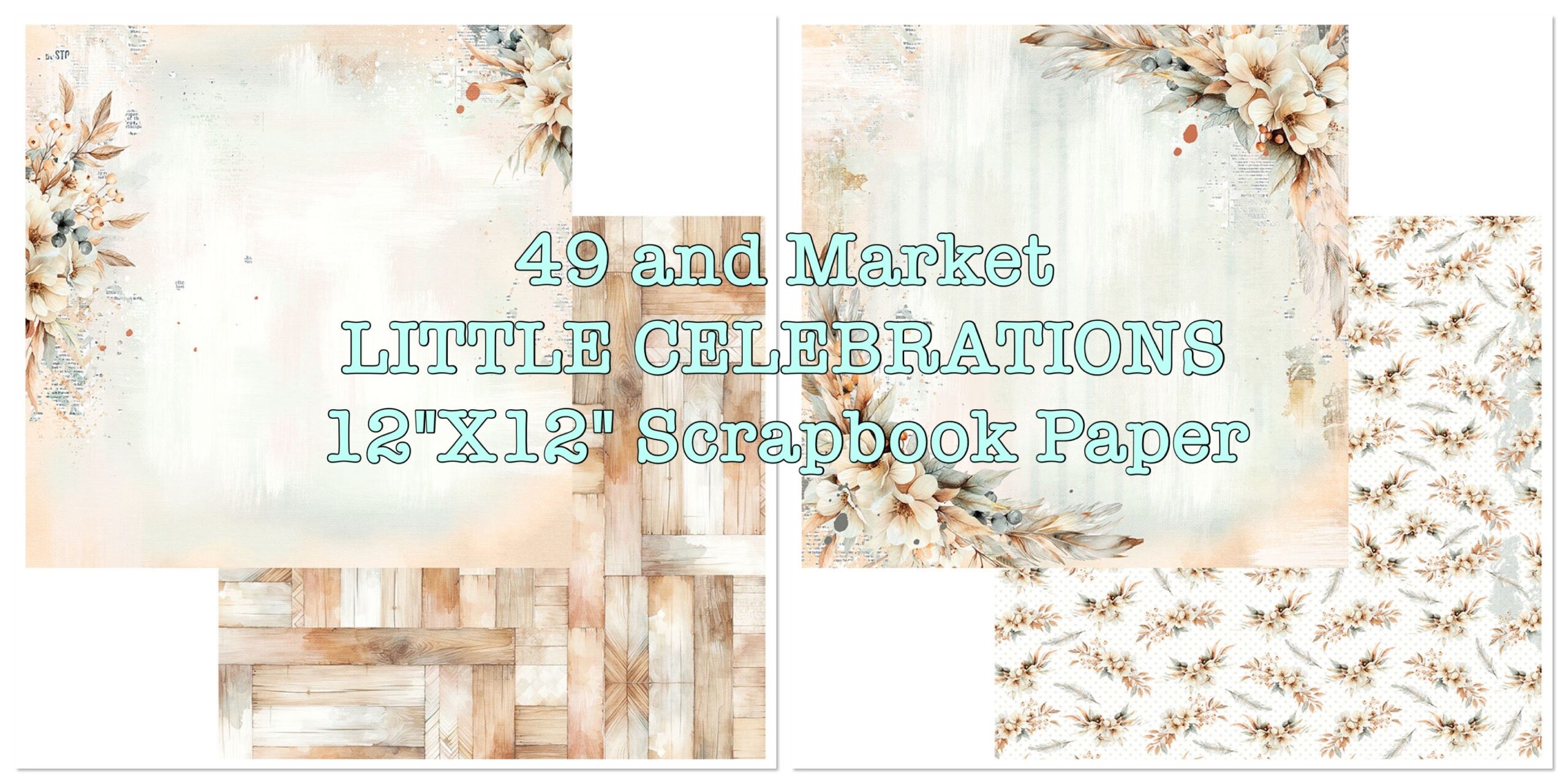 70D7B1AA-B7F8-4BA2-849D-A1EF51A334CF 49 and Market LITTLE CELEBRATIONS 12"X12" Scrapbook Paper - Image 1