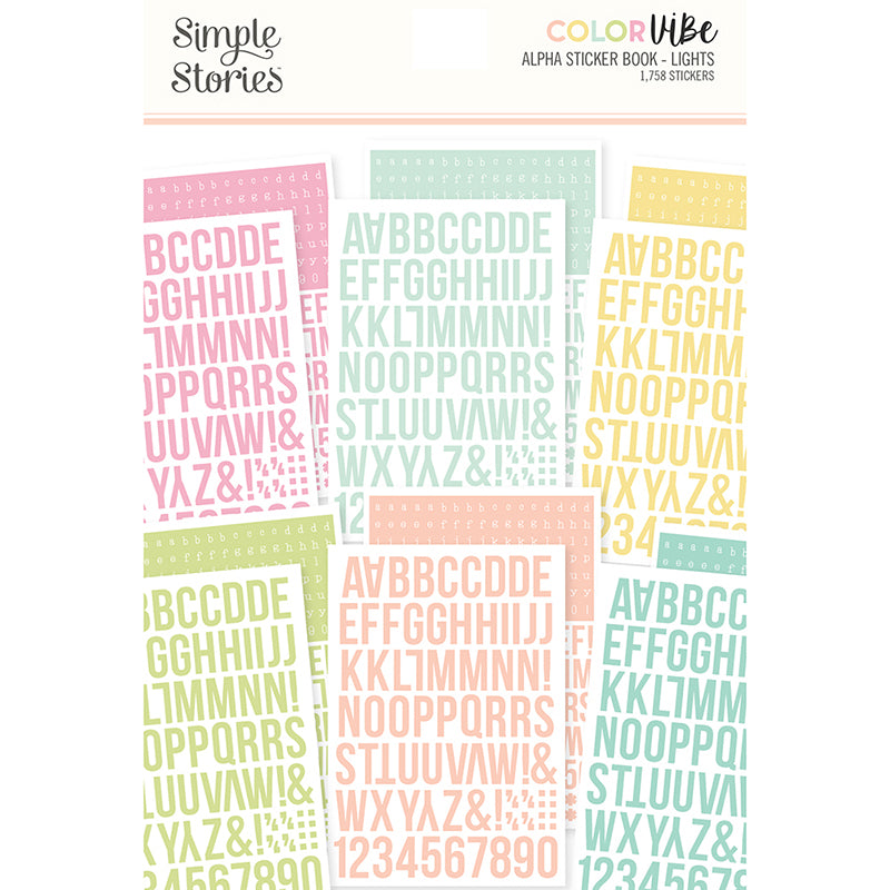 7100446F-4663-4F51-88EC-FC777AA0C5D3 Simple Stories ColorVibe LIGHTS Alpha Sticker Book - Image 1