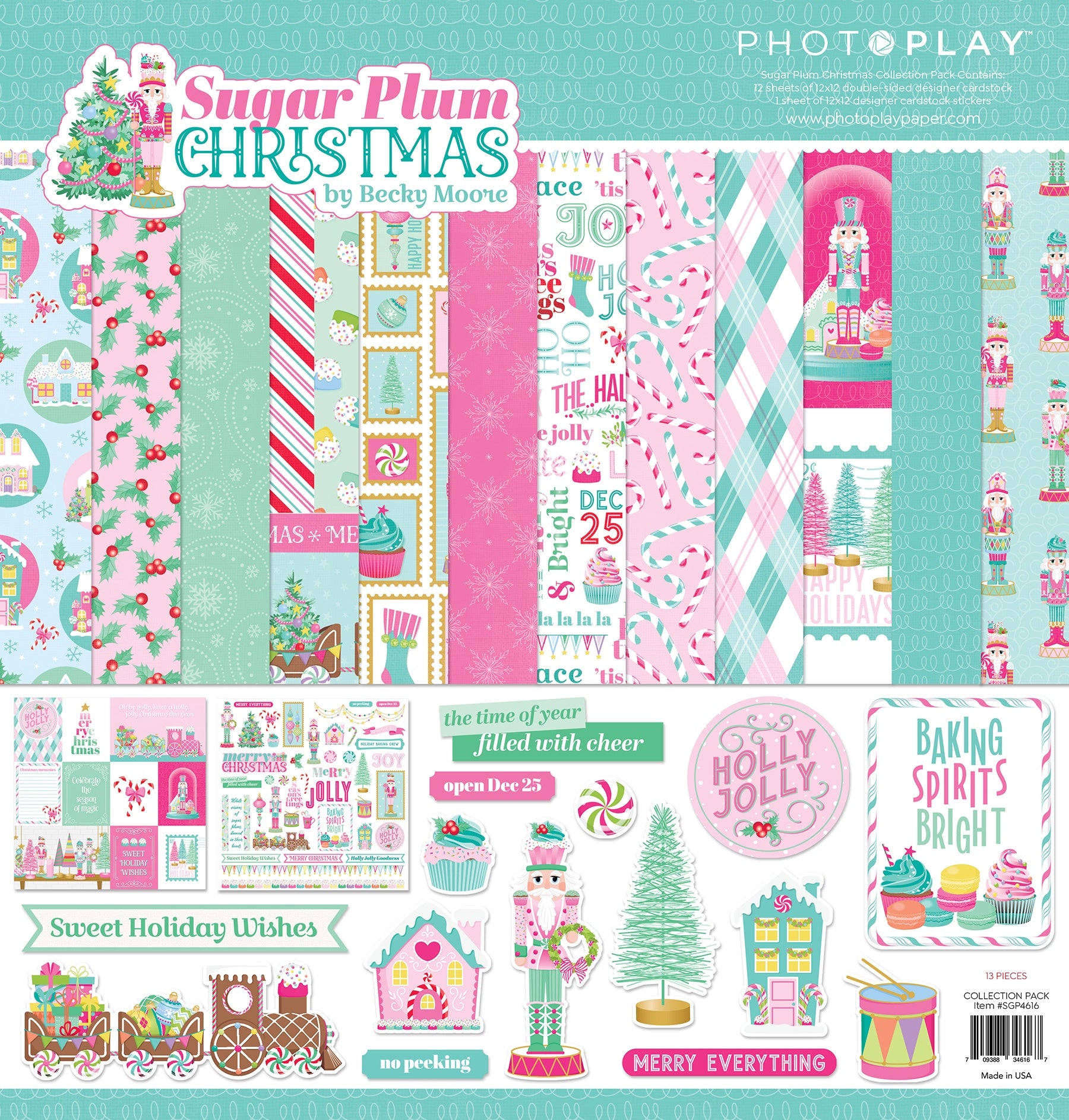 710173PK Photoplay SUGAR PLUM CHRISTMAS 12X12 Paper Collection Pack - Image 1