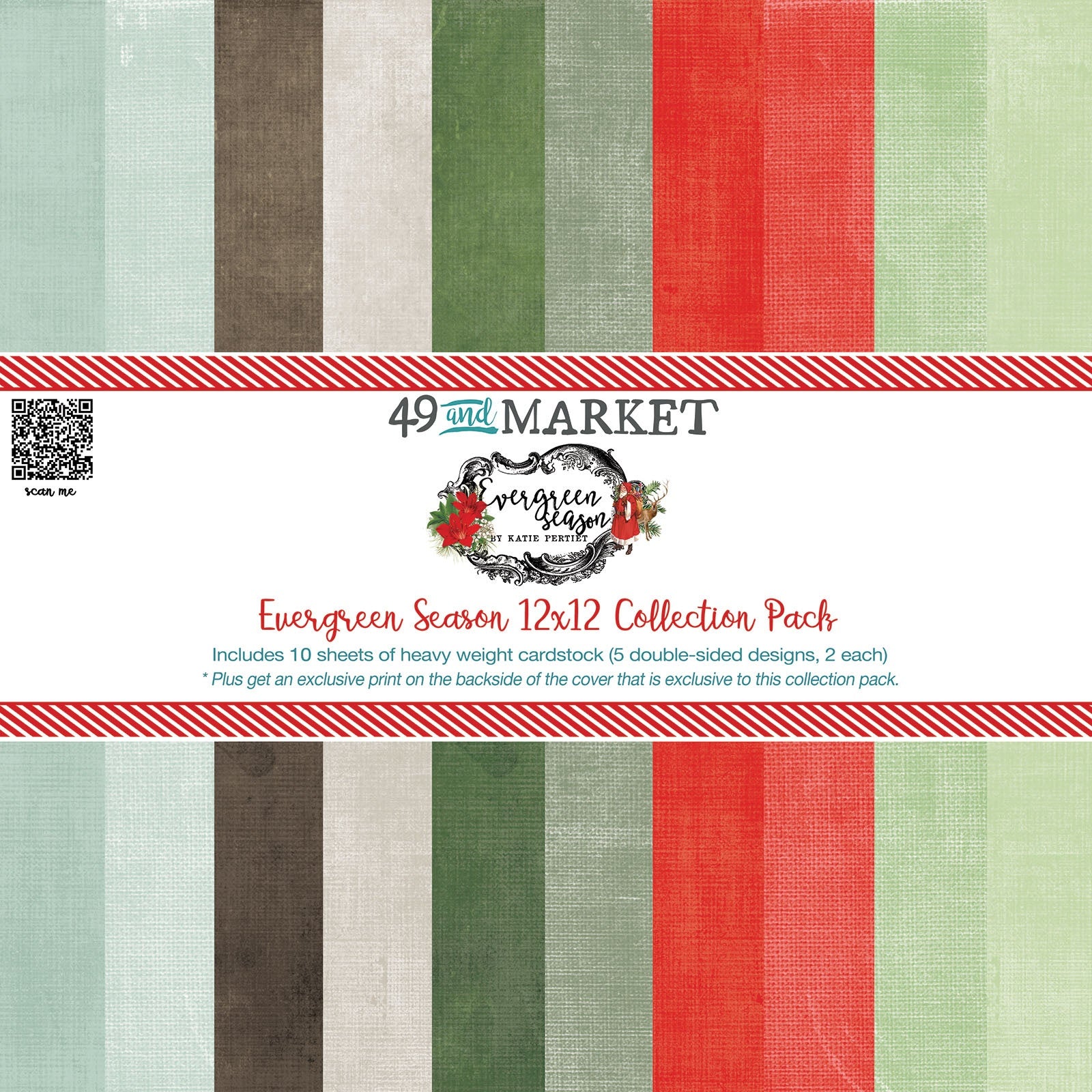 710361PK 49 and Market EVERGREEN SEASON 12”X12” Solids Collection Pack - Image 1
