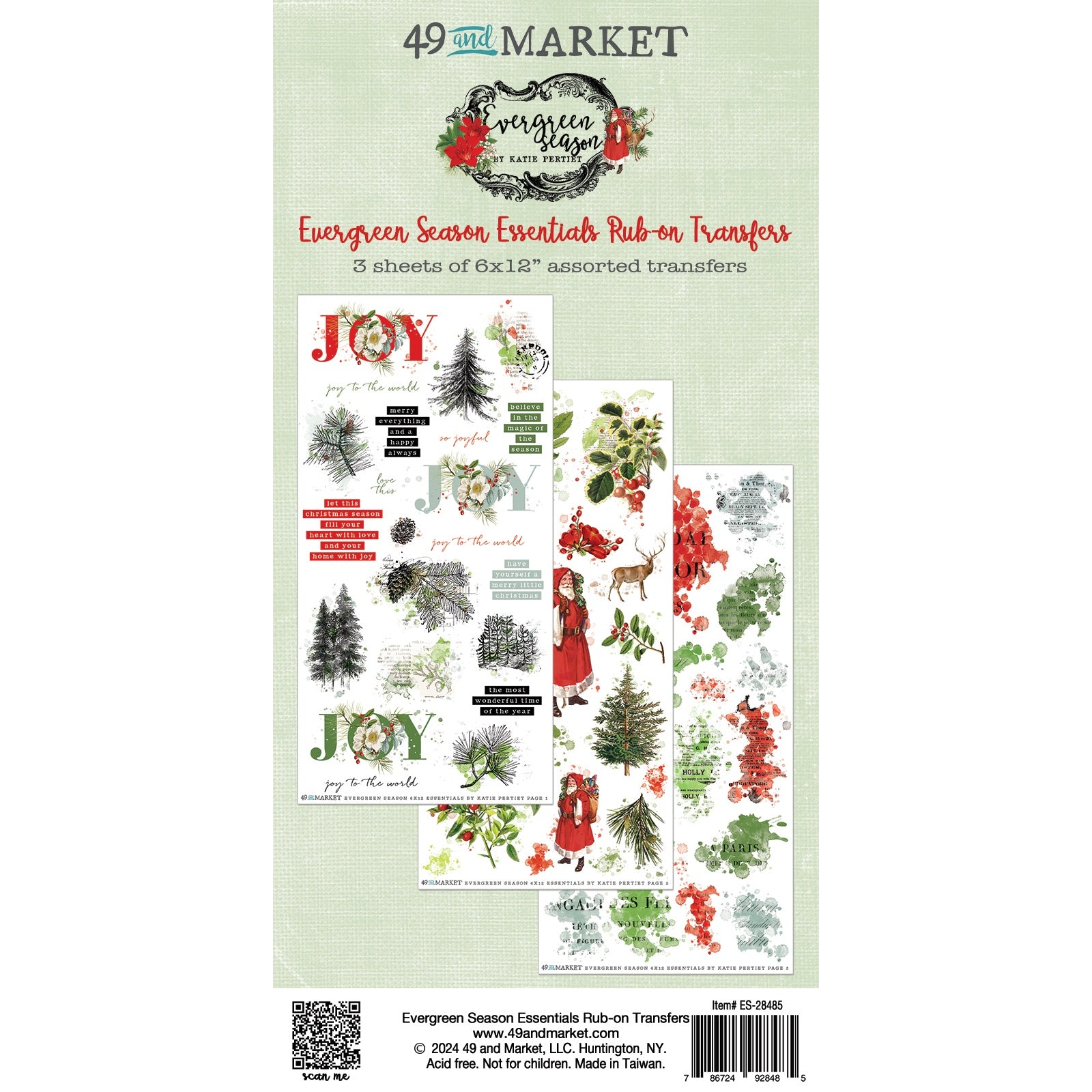 710379PK 49 and Market EVERGREEN SEASON Essentials Rub-on Transfers - Image 1