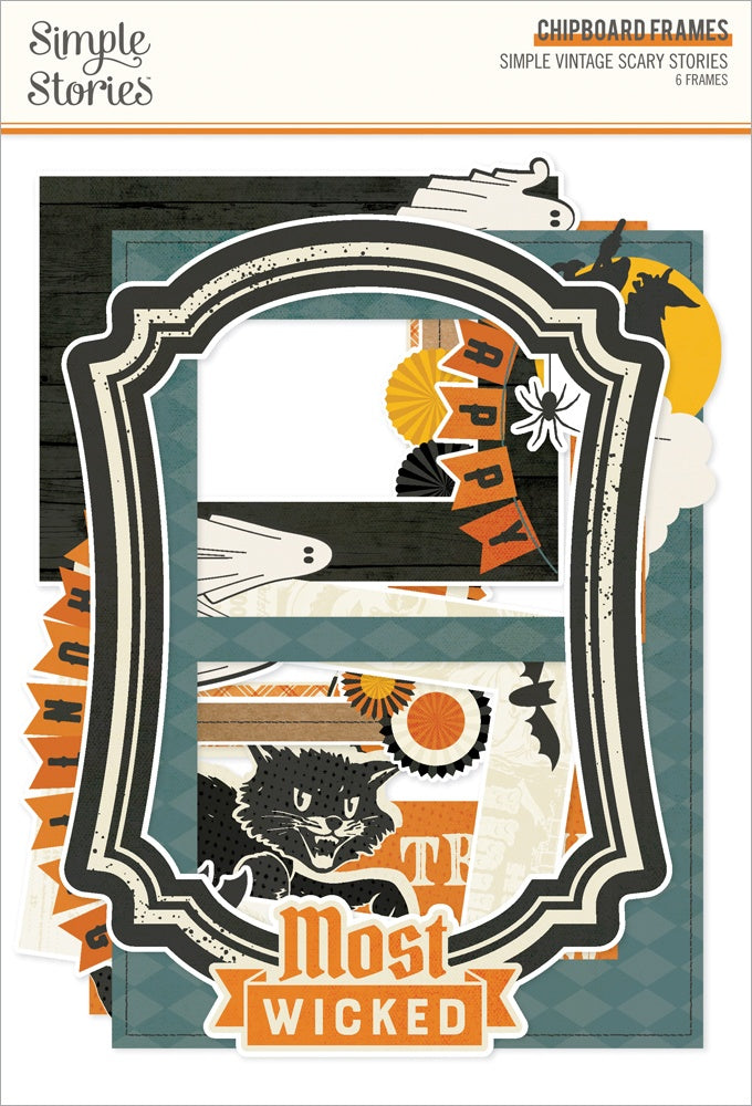 712497PK Simple Stories SIMPLE VINTAGE SCARY STORIES Chipboard Frames - Image 1