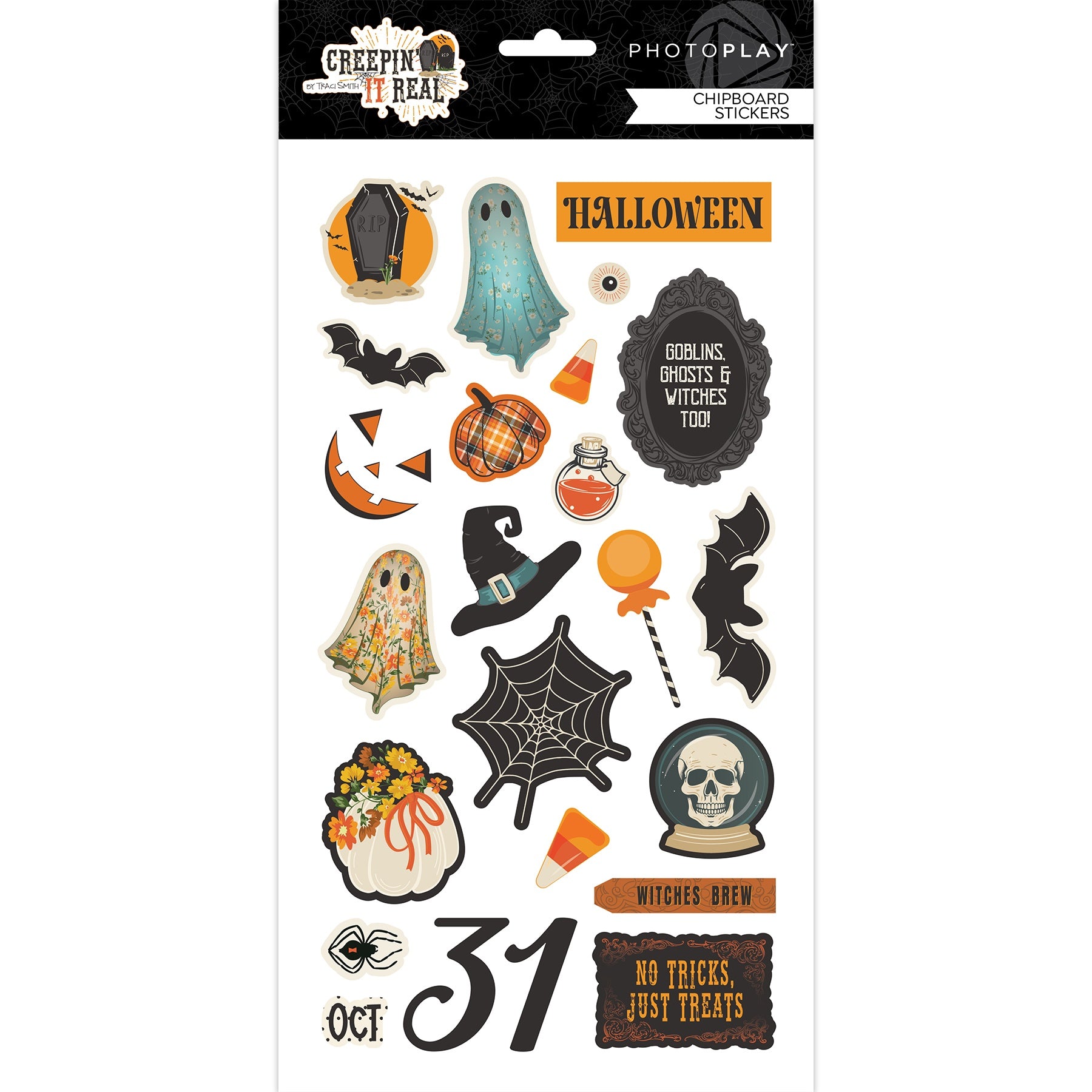 712663PK Photoplay CREEPIN’ IT REAL 6X12 Chipboard Stickers - Image 1