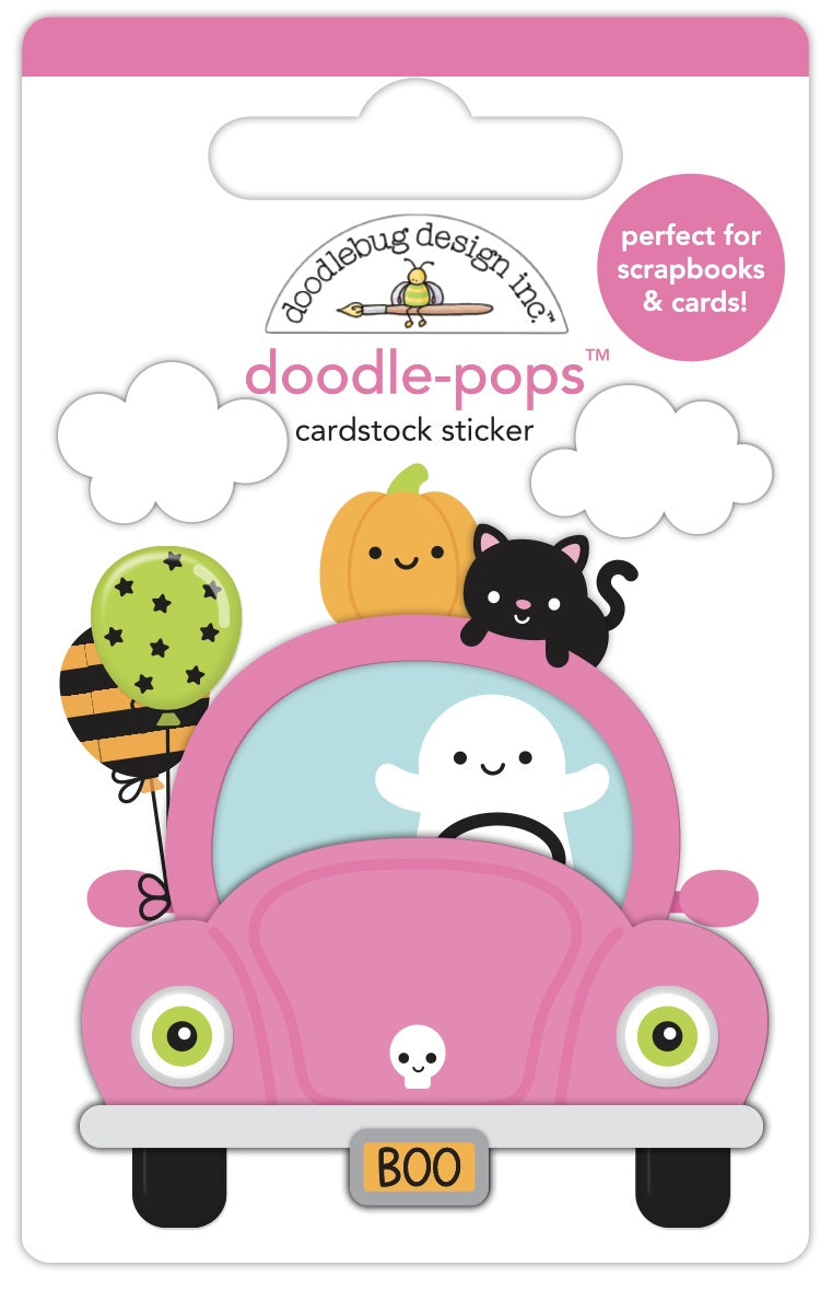 713616PK Doodlebug Hey Pumpkin BOO CRUISE Doodle-Pops 3D Stickers - Image 1