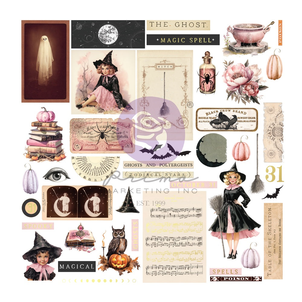 714847PR Prima MAGIC SPELL EPHEMERA BEWITCHING Diecuts 90pc - Image 1