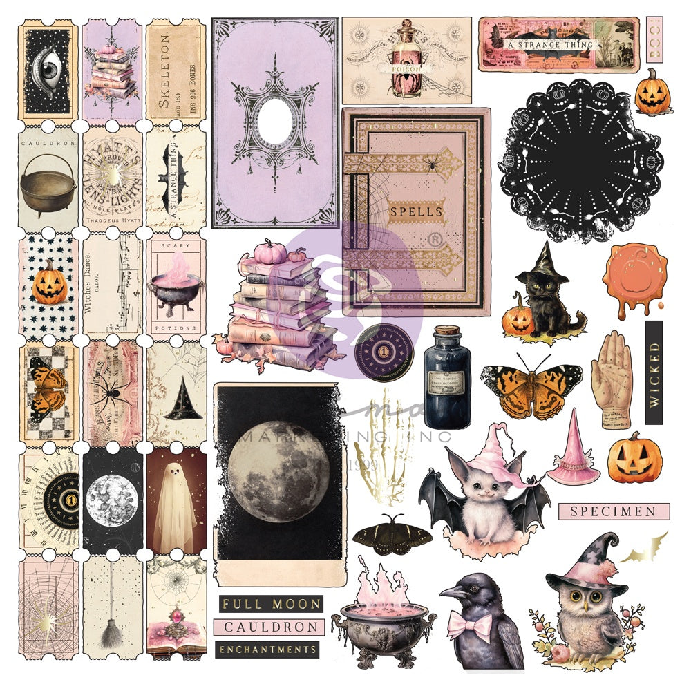 714851PR Prima MAGIC SPELL EPHEMERA SPELLS Diecuts 90pc - Image 1