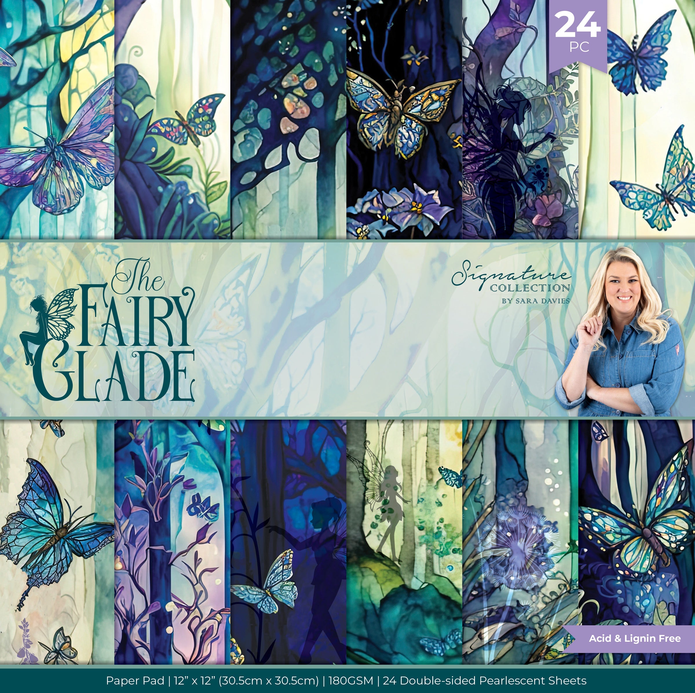 715315PK Crafter’s Companion THE FAIRY GLADE Signature Collection 12X12" Paper Pad 24pc - Image 1
