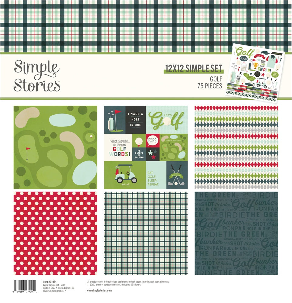 718394PK Simple Stories GOLF 12"X12" Simple Set - Image 1