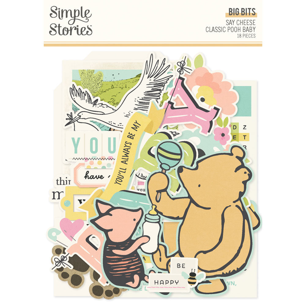 719D46E4-8889-455D-AF50-782EBCAF093C Simple Stories SAY CHEESE CLASSIC POOH BABY Big Bits 18pc - Image 1