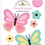Doodlebug Doodle-Pops BUTTERFLY KISSES 3D Stickers