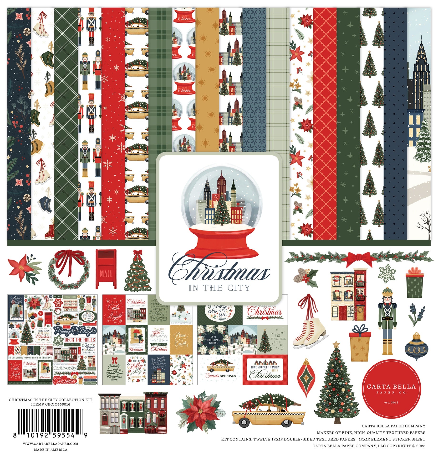 729858PK Carta Bella CHRISTMAS IN THE CITY 12"X12" Collection Kit - Image 1