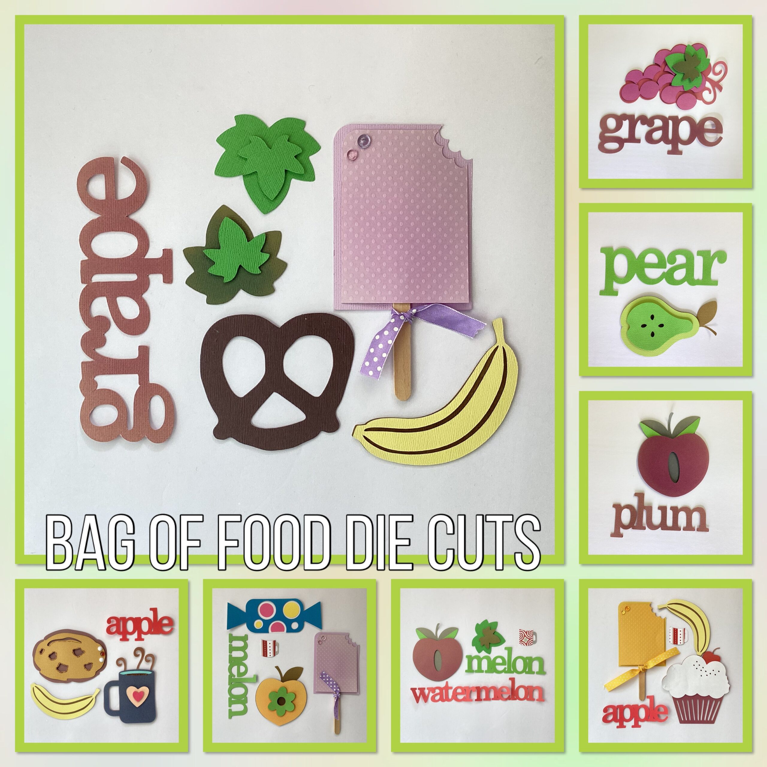 72AB13E2-2D12-4CFA-A23C-901A42BA45AC BAG OF FOOD Custom Scrapbook Die Cuts - Image 1