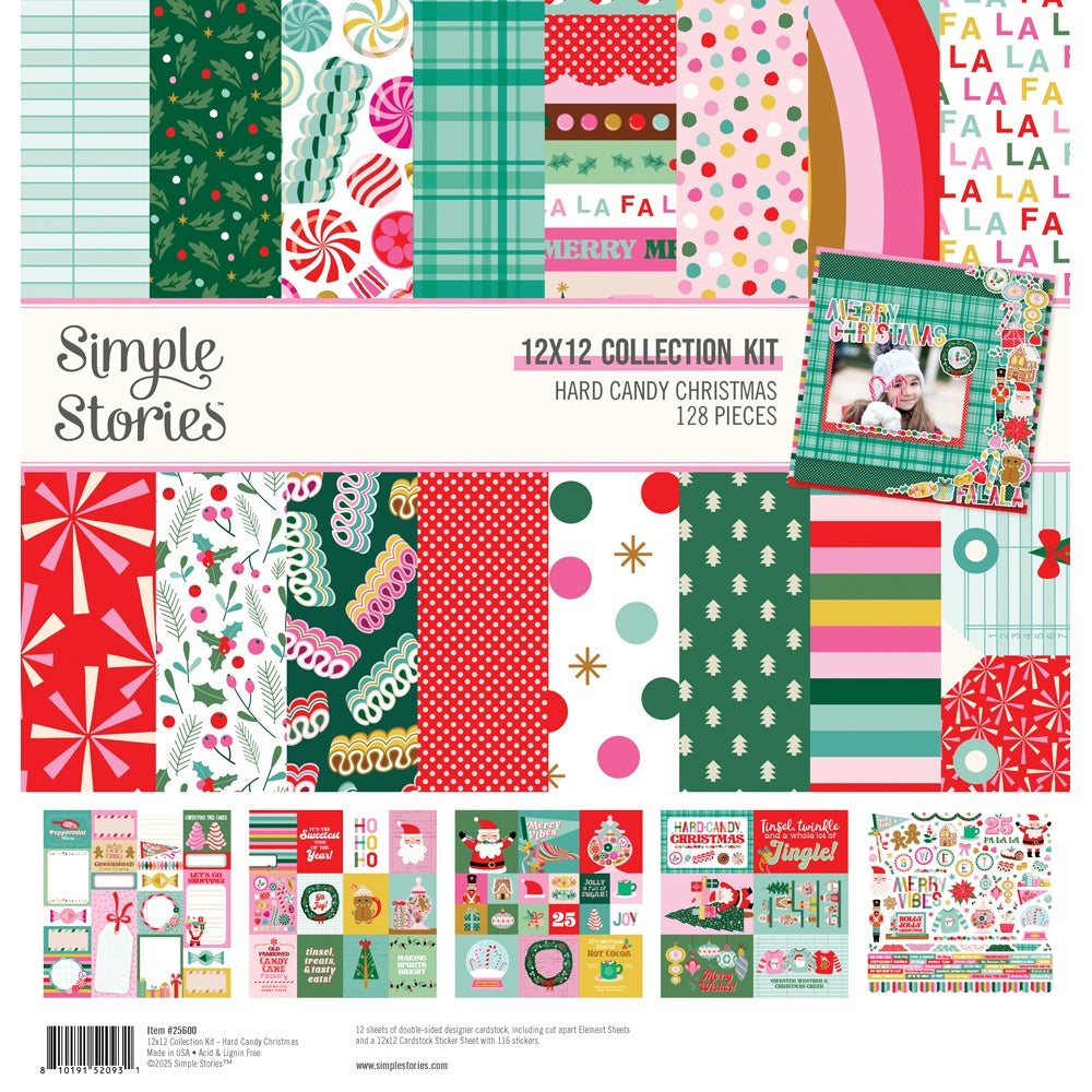 730813PK Simple Stories HARD CANDY CHRISTMAS 12"X12" Collection Kit - Image 1
