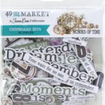 49 and Market ECHOES OF TIME Chipboard Bits 81pc