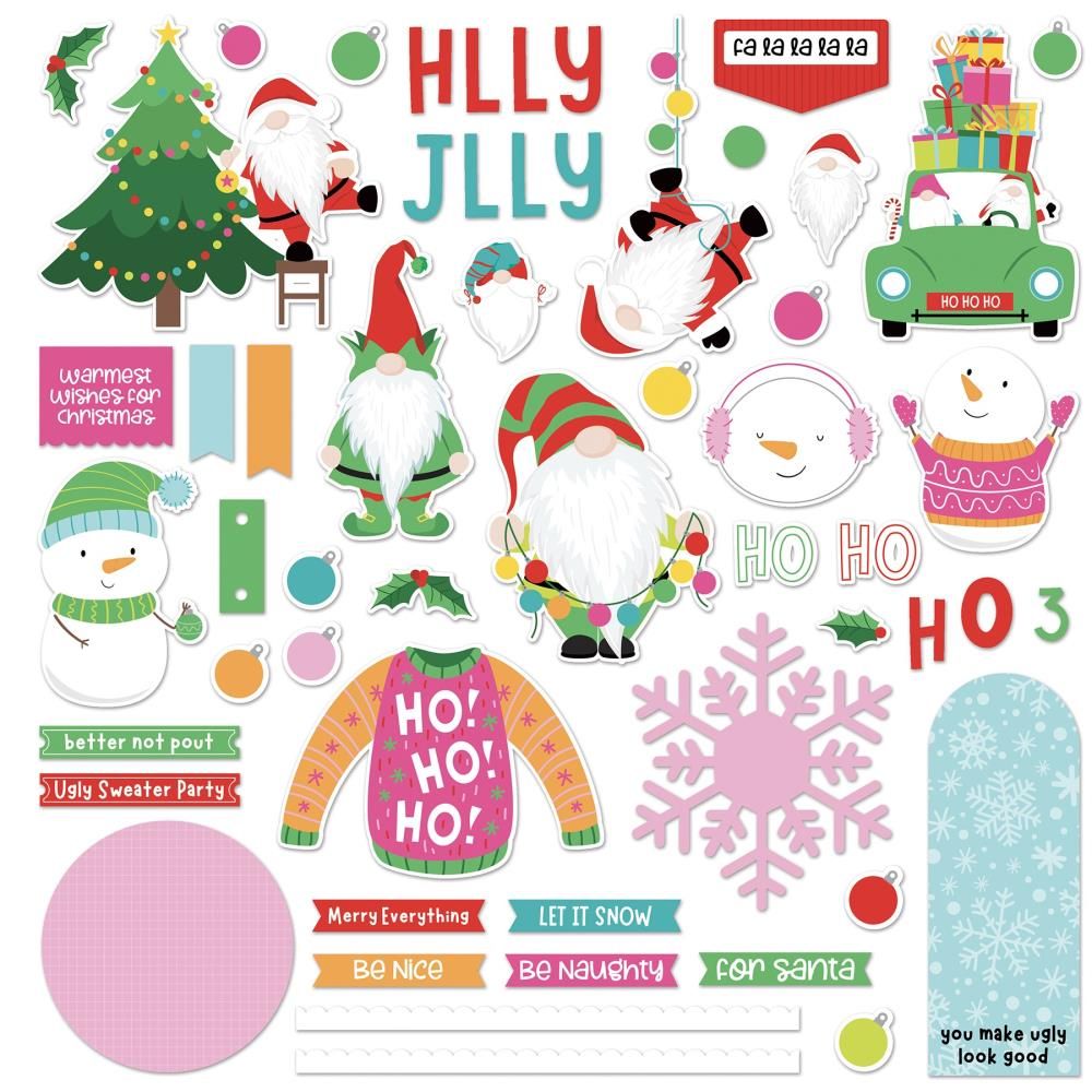 7390E5AA-34C2-464A-88AA-E94C53A7BFDE PhotoPlay Tulla & Norbert’s Christmas Party 12”x12” CARD KIT STICKERS Sheet - Image 1
