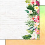 VACAY FLORAL EDGE 12"X12" Scrapbook Paper