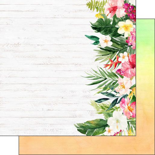 7458048E-6541-4286-A25A-7E805DA762DB VACAY FLORAL EDGE 12"X12" Scrapbook Paper - Image 1