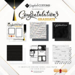 Scrapbook Customs CONGRATULATIONS GRADUATE 12”X12” Paper Pack 12pc