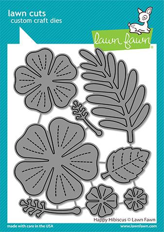 76D13D72-1B6C-4ED0-80BF-6BADC89799CA Lawn Fawn Lawn Cuts HAPPY HIBISCUS Custom Craft Dies 8pc - Image 1
