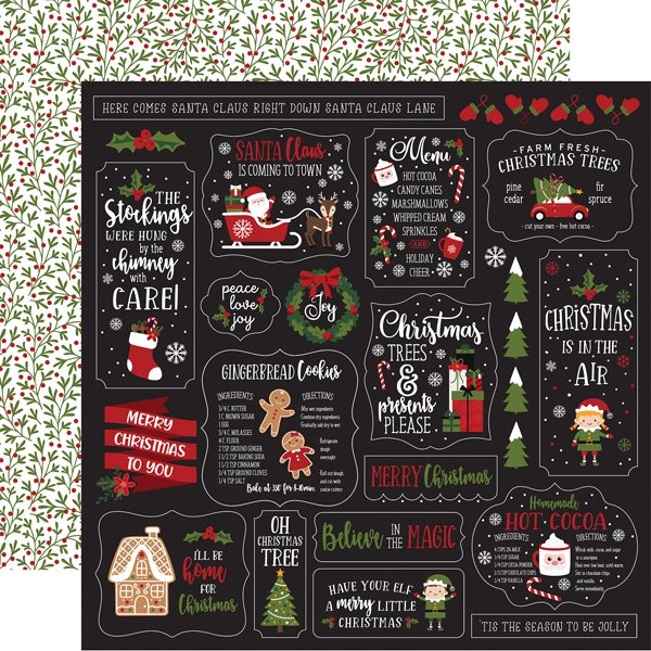 7847F967-96F8-4FBF-B95D-FFF47C499676 Echo Park Christmas Magic HOME FOR CHRISTMAS 12”x12” Scrapbook Paper - Image 1