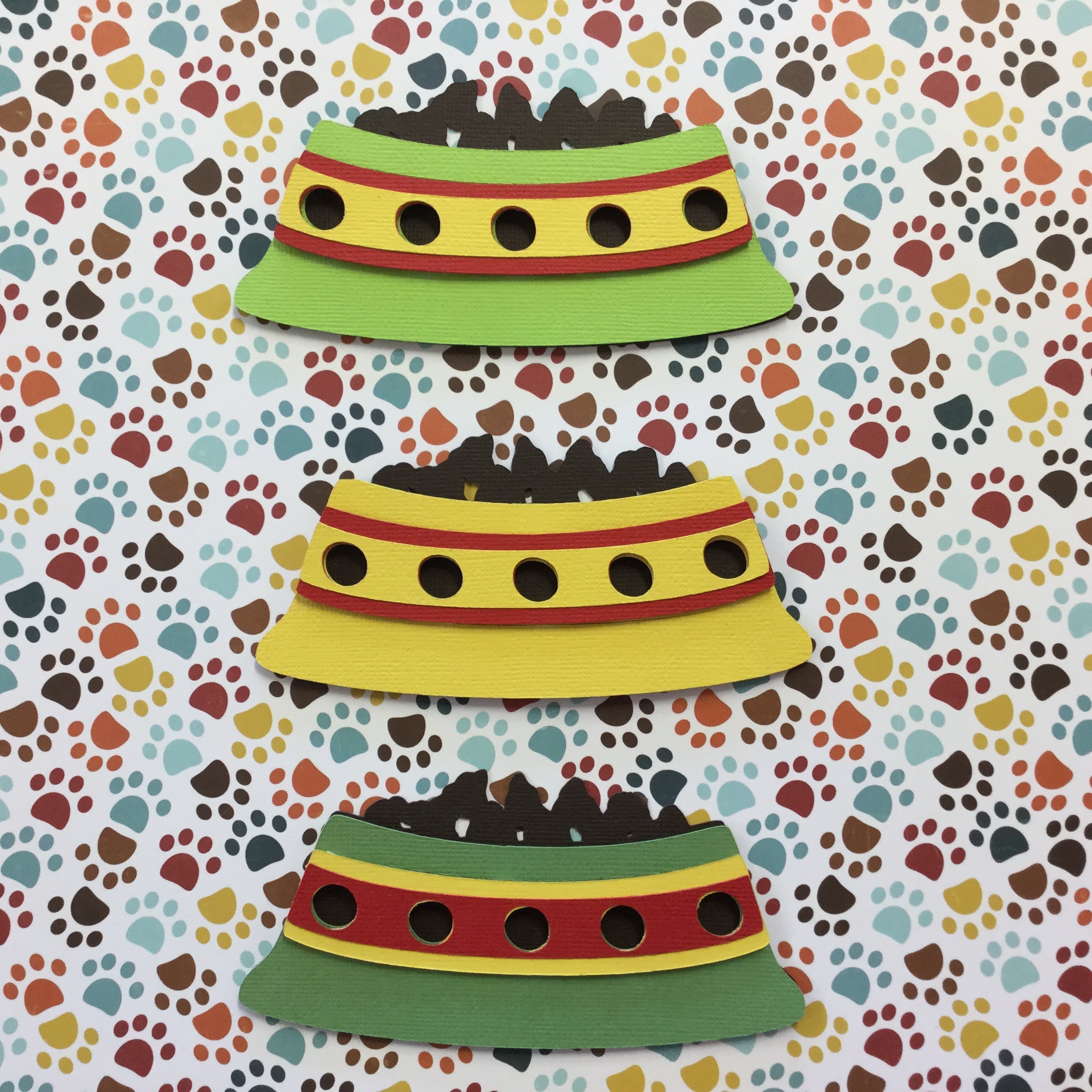 78F20286-9FD8-4F97-9235-52CCDCA5271A Diecut DOG FOOD BOWL Custom Scrapbook Die Cut Embellishment - Image 1