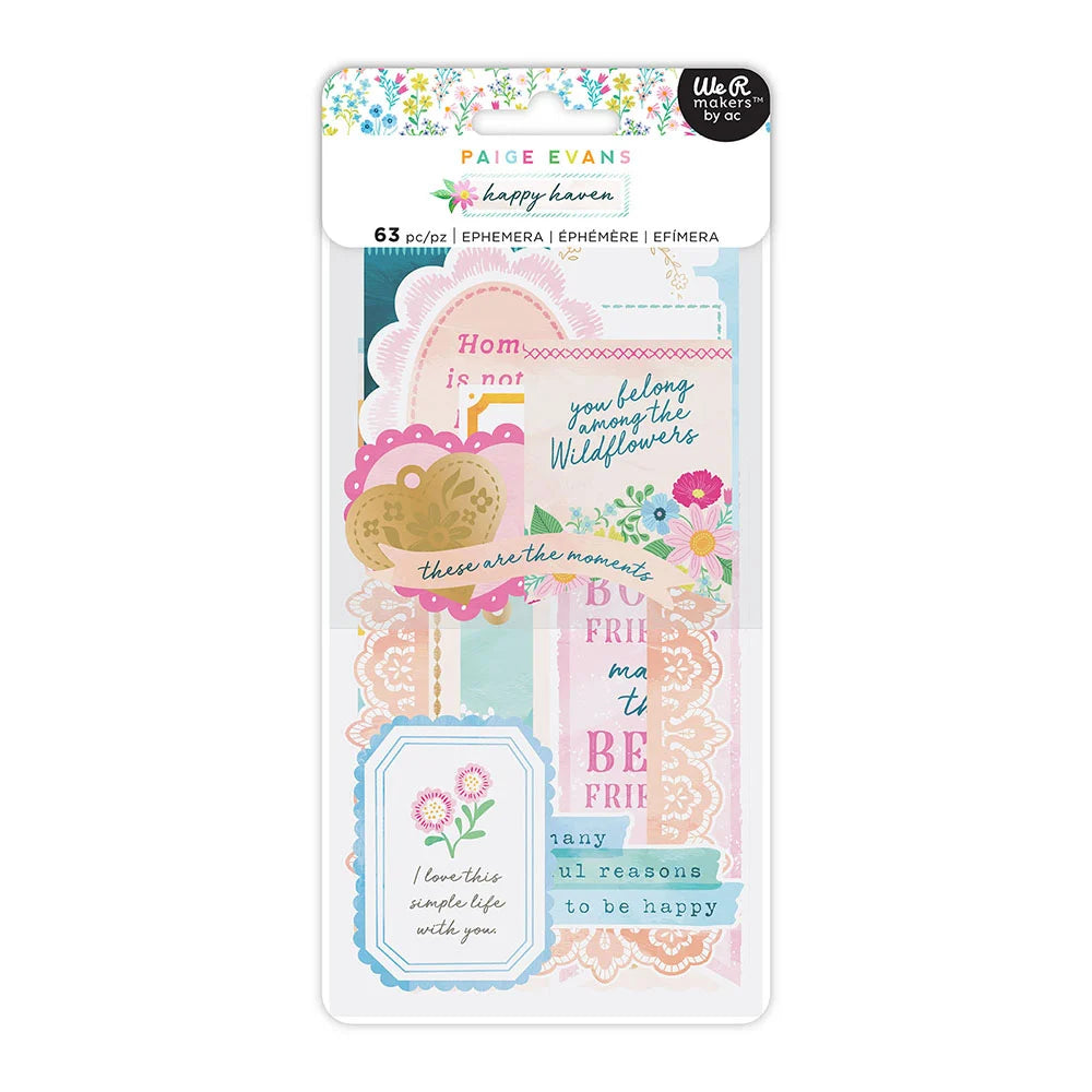 7A5C53F2-A92D-4464-8ACE-B76204DF72BF Paige Evans HAPPY HAVEN Ephemera Journaling 63pc - Image 1