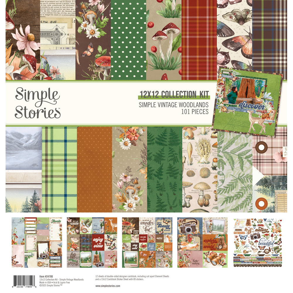 7A999DA2-7E2E-4969-AE7A-3378B7A34FC2 Simple Stories Simple Vintage WOODLANDS 12"X12" Collection Kit - Image 1