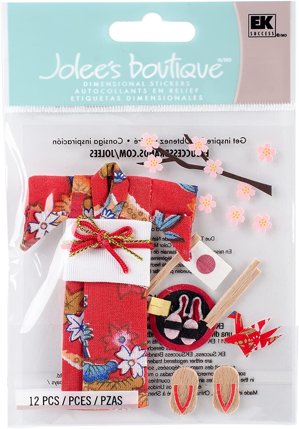 7AFD57DE-3365-47AB-8C4B-84AD5866BCC9 Ek Success Jolee's Boutique KIMONO Stickers 12pc - Image 1