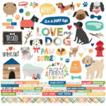 Simple Stories FUR BABY DOG 12"X12" Cardstock Stickers