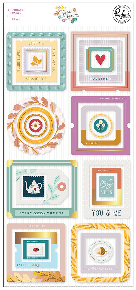 7B5AF90C-0C2D-4005-83F1-631EBD870AEE Pinkfresh Studio GOOD TIMES CHIPBOARD FRAMES 30pc - Image 1
