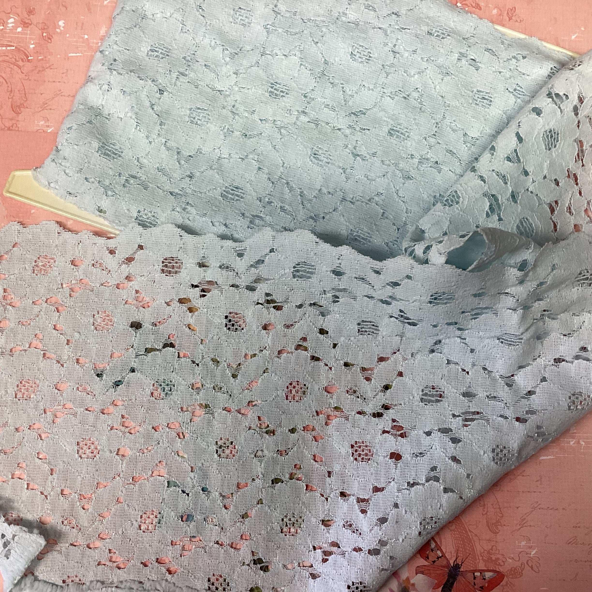 8128CD59-9B72-4060-9E01-4076A1B479A0 Scrapbooksrus Vintage Light Blue Floral Ribbon Trim - Image 1