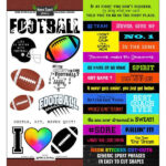 Scrapbook Customs NEON SPORT FOOTBALL 5”X12" Stickers