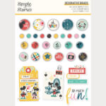 Simple Stories SAY CHEESE HAPPIEST PLACE Decorative Brads
