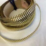 Scrapbooksrus Vintage METALLIC GOLD CRIMPED Ribbon Trim 1yd