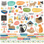 Simple Stories FUR BABY CAT 12"X12" Cardstock Stickers