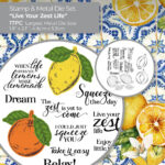 Crafter’s Companion Mediterranean Dreams LIVE YOUR ZEST LIFE Stamp & Metal Die Set 17pc