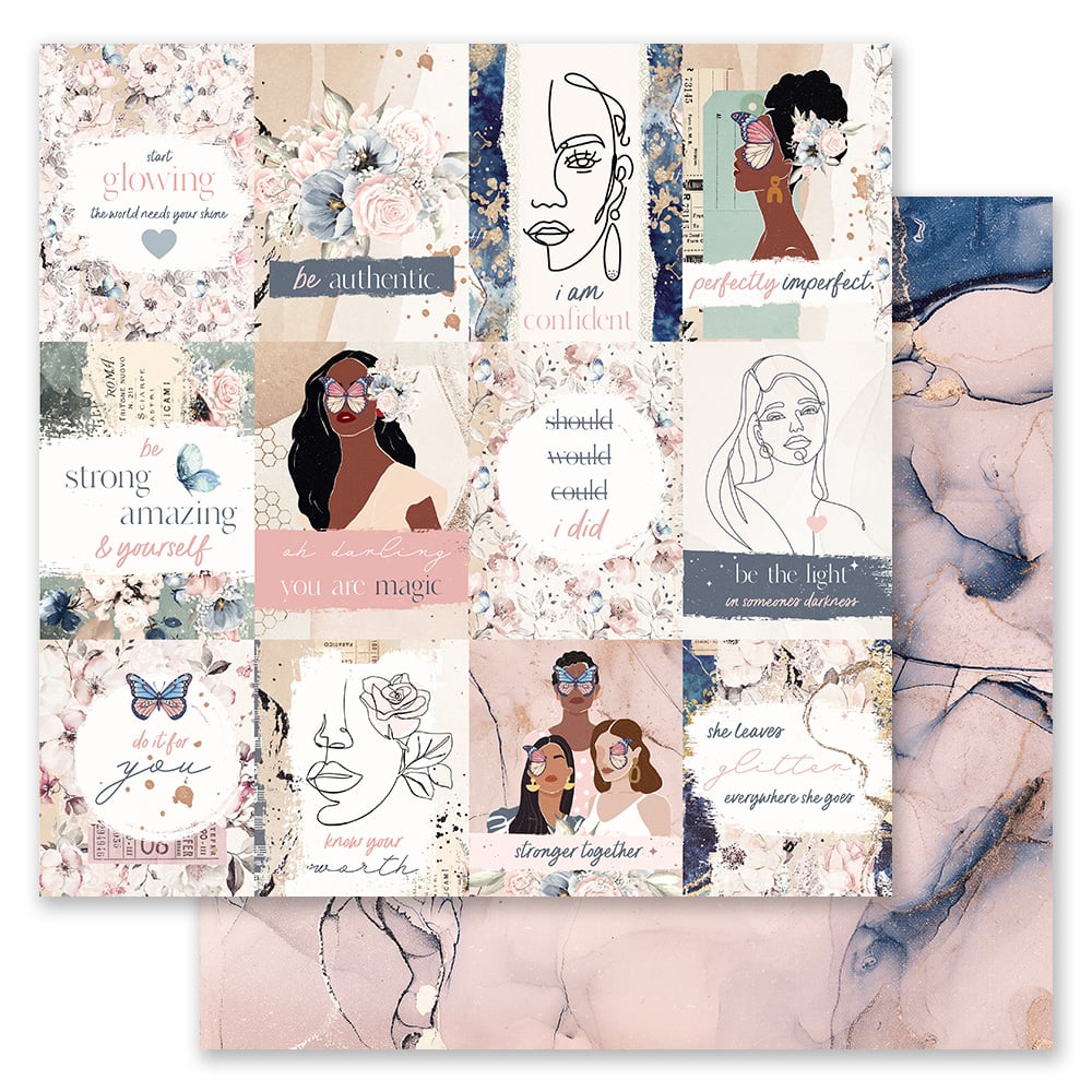 8ACF524C-DD10-4F93-8238-BC43663D2A08 Prima Indigo Collection AUTHENTIC 12"X12" Scrapbook Paper - Image 1