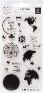 Pink Paislee Paige Evans HORIZON Stamps 20pc